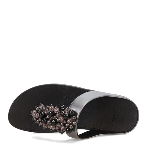 Fitflop Damskie sandały FINO Bombka z koralikami, Pewter Black, 39 EU, Czarny cynowy, 40 EU