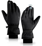 Winter Gloves Men, Ski Gloves Touch Screen Gloves Cycling Driving Gloves Waterproof Thermal Heate...