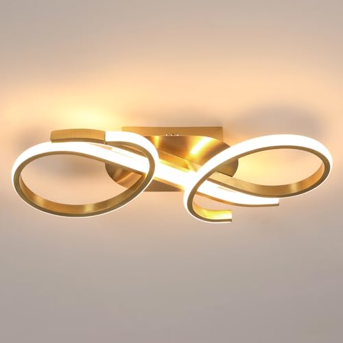 Riserva Deckenlampe LED, Deckenleuchte Modern Gold, 3000K Warmweiß, 36W Kreative Deckenlampe aus Aluminium für Küche, Wohnzimmer, Korridor, Schlafzimmer, Balkon Riserva Deckenlampe LED, Deckenleuchte Modern Gold, 3000K Warmweiß, 36W Kreative Deckenlampe aus Aluminium für Küche, Wohnzimmer, Korridor, Schlafzimmer, Balkon
