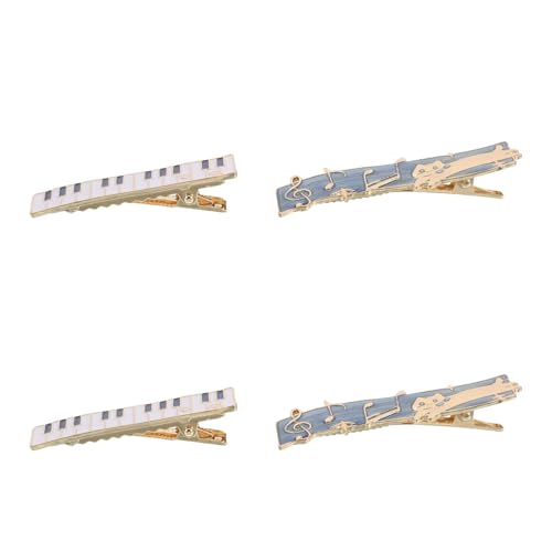 KOMBIUDA ���y���`�[�t�̃w�A�N���b�v �s�A�m���f�U�C���ƔL�^�o���b�^ ���f�B�[�X�p�t�@�b�V�����A�N�Z�T���[ �����C�x���g�p 4�Z�b�g