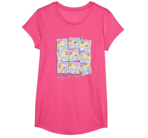Hey Arnold! Helga G. Pataki Moods Box Up T-Shirt, Girls, Pink Heather, Large
