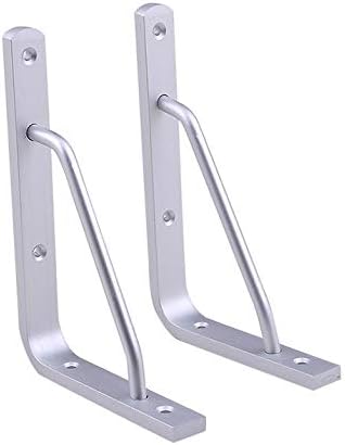 Guard A-261 2Pcs 16 Inch Aluminum Alloy L Shape Shelf Bracket Heavy Duty Solid Triangle Shelf Support Corner Brace Joint Right Angle Bracket & Wall Mount Supporter(10mm Thick,400mmx220mm/15.75x8.66")