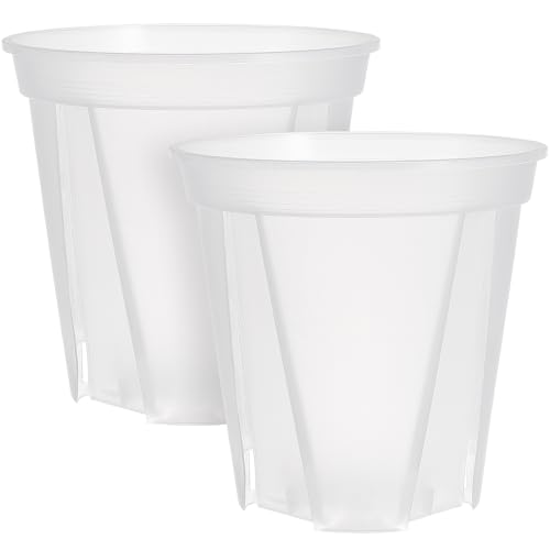 GANAZONO 2pcs Pots à orchidée de 24cm avec trous Pot De Fleur Transparent Planteur Pots De Pépinière Transparents Pots en Plastique pour Plantes Pots...