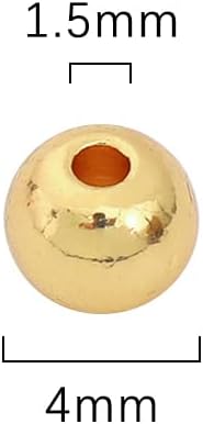 14K Gold Plated Round Spacer Beads 4mm 100pcs for Jewelry Making Findings Non Tarnish - Image 2