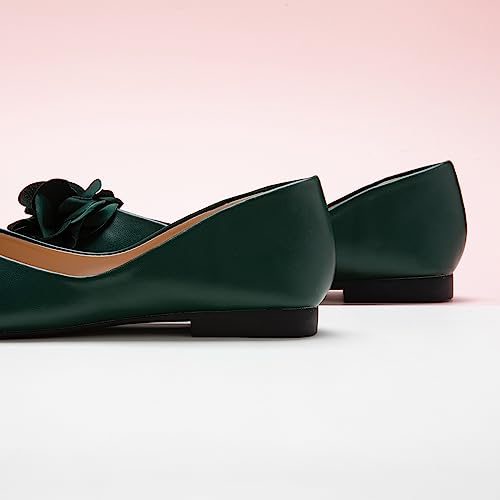 Image of C.Paravano Ballet Flats for Women | Women's Flats | Square Toe | Slip On Dress Shoes | Satin Flower Shoes