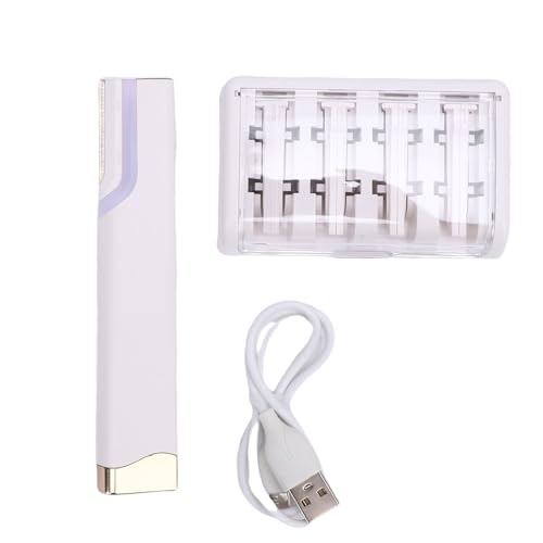 Image of TARSHYRY Women Facial Exfoliation Hair Removal Tool, 3 Speed Settings USB Rechargeable Face Hair Trimmer with LED Light, for All Skin Types (White)