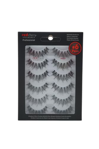 Red Cherry False Eyelashes #WSP Human Hair 6 Pairs