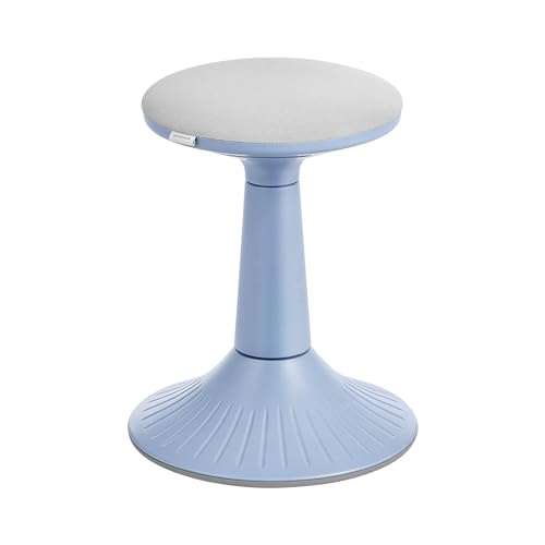 Image of SONGMICS Kids Wobble Chair 6-12Y, Active Sitting Stool with Focus Support, 18.1 inch Height 154 lb Capacity, Anti-Slip Base Tool-Free Assembly, Pale Blue and Dove Gray UOSC010Q01
