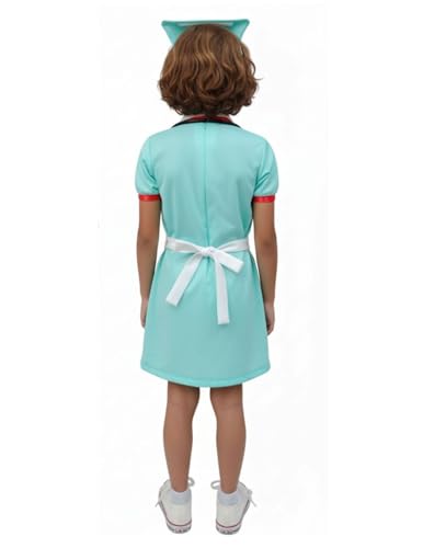 Image of BookMyCostume Kids Nurse Costume for Girls | 6-Pc Professional Community Helper Uniform with Dress, Cap, Stethoscope, Syringe, Gloves & Mask | Pretend Role Play Costumes | 8-10 Years