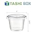 TashiBox 200 Sets - 4 oz Portion Cups With Lids, Small Plastic Containers, Airtight and Stackable Souffle Cups for Jello Shots, Sauce, Condiments, Lunch, Party, Trips