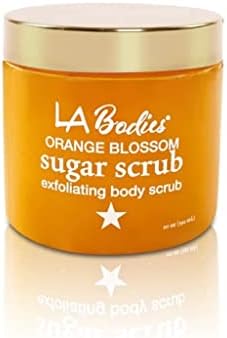 LA Bodies Sugar Scrub Exfoliating with Orange Blossom and Other Natural Ingredients for Body Scrub and Foot Scrub - Soft Scrub for Nourishing Essential Skin Care, 20 oz (592 mL), Made in USA