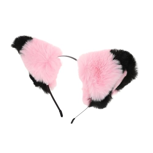 Ciieeo diadema con orejas de lindas diademas para las orejas diadema de pelo rosa Orejas de disfraz de oso diadema peluda diadema con orejas de gato peludas orejas neko Felpa