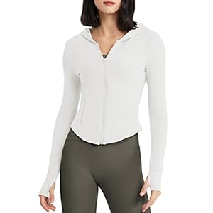 Locachy Women’s UPF 50+ Sun Protection Hoodie Jacket Full Zip Athletic Workout Track Jackets with Thumb Holes
