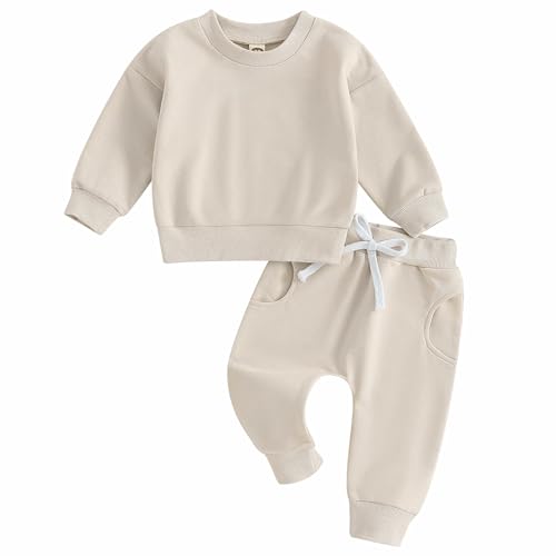 Image of Tiaham Baby Boy Clothes Girl Outfits Fashion Sweatshirt Sweat Pant Kids Toddler Tops Pant Sets
