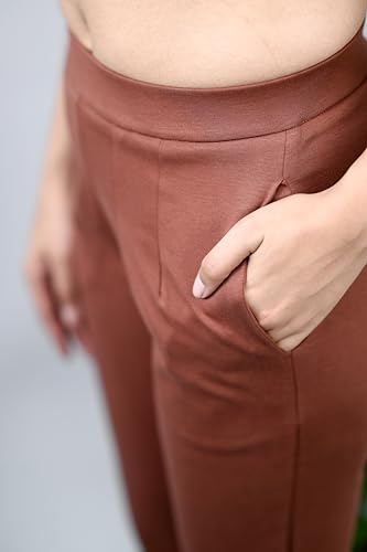 Image of Mlada Bootcut Flare Pants for Women Stretch Cotton Knit Boot Cut Mid Waist Flared Trouser Elastic Waist Band Utility Pockets for Formal Office Work Wear,Travel-Regular /Plus Size
