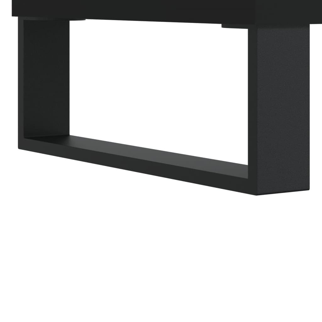 Tomostar Support pour Tourne-Disque, Porte-disques Présentoir Meuble de Rangement pour Disques Vinyles Noir 85x38x48 cm Bois d'ingénierie