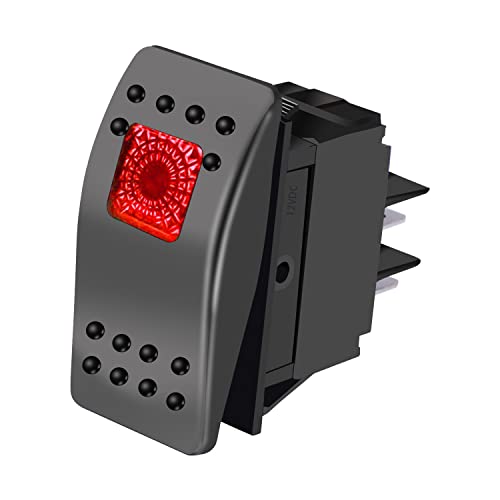 mxuteuk 2Pcs Interruttore a Levetta 12V 30A ON/Off 2 Pin 2 Posizioni SPST Interruttore Impermeabile con Terminali a Cappuccio Impermeabile per Auto Auto Barca IT-KL-C101