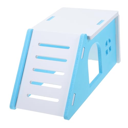 Toddmomy Escondite para Hámster Azul, Casa para Hámster Pequeña Inclinada, Refugio Liviano y Resistente para Roedores, Suministro para Mascotas Pequeñas, Adecuado para Descanso y Juego