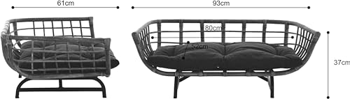 Korb-Outlet Exklusiver Retro-Design Hundekorb/Hundebett/Tierkorb Haustier Bett Groß aus Rattan mit Kissen/Modernes Bett für Katzen und Hunde Grösse XL (Natur)
