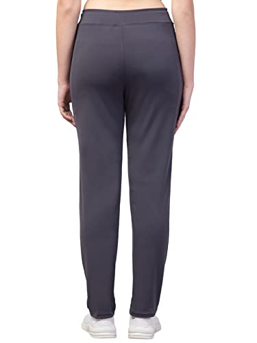 Image of BLUECON Women's Plain Solid Regular Fit Straight Leg Open Bottom Polyester Track Pant /Plazo Pant with Brand Logo