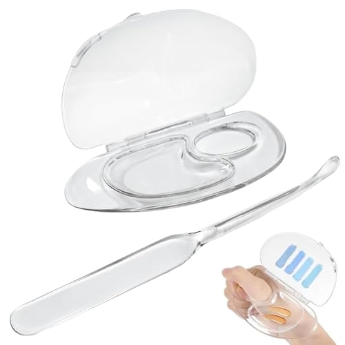 Transparente paleta maquillaje, paletas de maquillaje plegable para maquillaje/arte de uñas (con stick mezclador de colores)