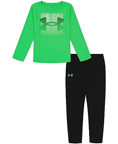 Under Armour FADER BLOCK LOGO LS SET, Green Screen Fader, 18 Months