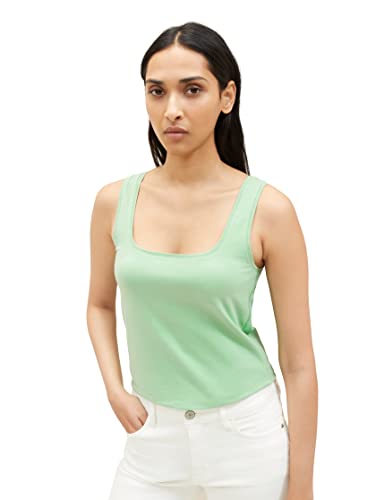 TOM TAILOR Damen 1035393 Basic Top, 31034 - Okra Green, XXL – Ansicht 4