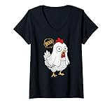 Photo Gallery donna boo! pollo in costume fantasma divertente halloween meme art maglietta con collo a v Photo Gallery donna boo! pollo in costume fantasma divertente halloween meme art maglietta con collo a v