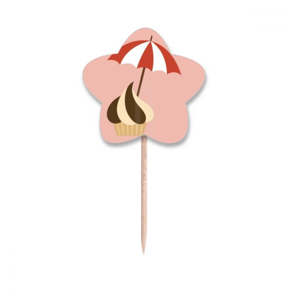 Cure-dents en forme de drapeaux en forme d'étoile pour cupcakes topper bois