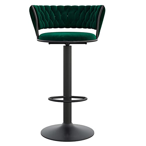 Taburetes de bar acolchados de terciopelo para cocina con soporte para la espalda, taburetes de bar de altura de mostrador para un asiento cómodo, taburetes altos con reposapiés y diseño elegante