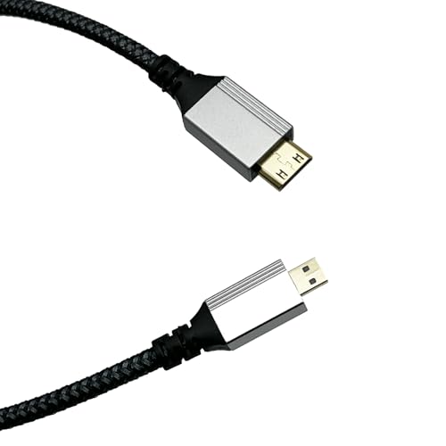 Seadream 4k Micro HDMI to Mini HDMI Cable Short,Type C to Type D Male to Male Braided Cable Cord 4K@60Hz, 2K, 1080P, 3D (1ft)