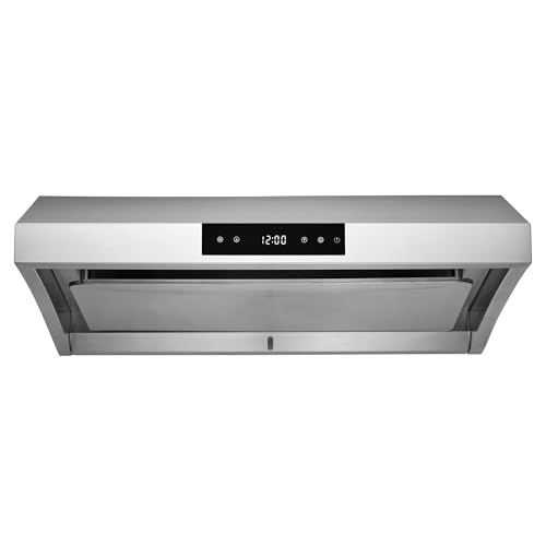 Hauslane Range Hood 30' Under Cabinet, 950 CFM Kitchen Range Hood | Steam Auto Clean Vent Hood, 6 Speed Kitchen Hood with Touch Panel | Stainless Steel Range Hoods Chef Series PS38