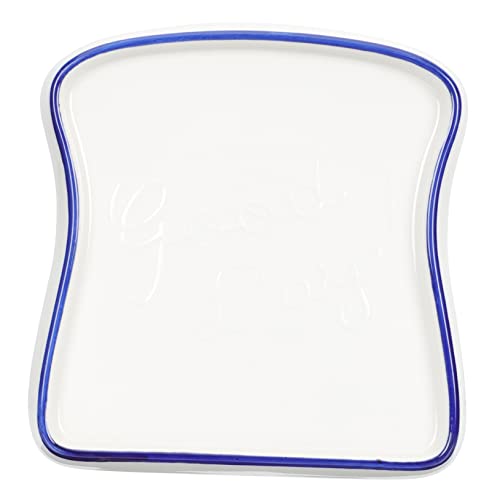 Cabilock Ceramic Meal Tray Elegant Breakfast Plate for Toast Sushi Snacks Smooth Edges Easy to Clean for Home Decor for Daily Use