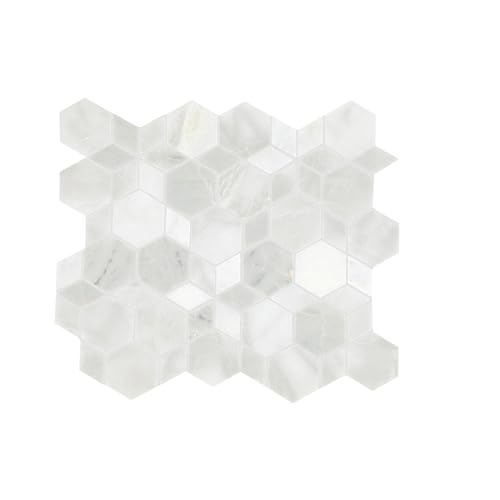 TileHQ 11” x 12” Honed Natural Stone Hexagon Mosaic Floor