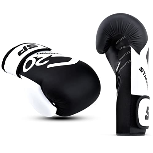 Starpro C20 Black Boxing Gloves - Strong Punches & Everlasting – Kickboxing & Training Gloves For Men And Women - 16Oz Boxing Gloves And Multiple Sizes #TOP3