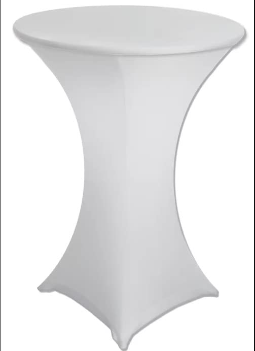 Paquete de 5 - Fundas redondas de elastano elástico de cuerpo alto para mesa de cóctel - Manteles ajustados - Ideal para banquetes, restaurantes, bodas, fiestas, cumpleaños