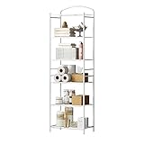 HOMEFORT Metal Bathroom Shelf,6-Tier Tower Rack, Freestanding Storage Organizer, Metal Shelving Unit with 6-Tier Durable Shelves for Bathroom, Kitchen, Living Room, Laundry
