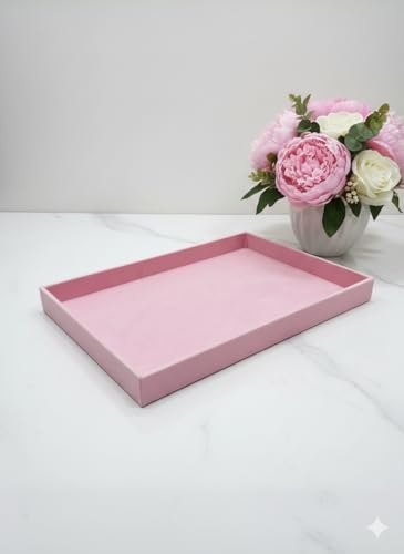 Image of Velvet Jewellery Drawer Organizer Stackable Tray in Pink for Serving