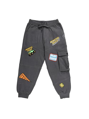 Image of KiddoPanti Boys Solid Fleece Cargo Track Pants | Cotton Poly Fleece Fabric | Ankle Length Jogger | 2 Cargo Pocket,1 Side Pocket | Elastic Waist & Drawcord | Jogger Track Pants