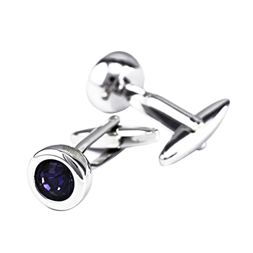 Mancuernillas redondas de cobre y plata Daesar para hombre miniatura 1