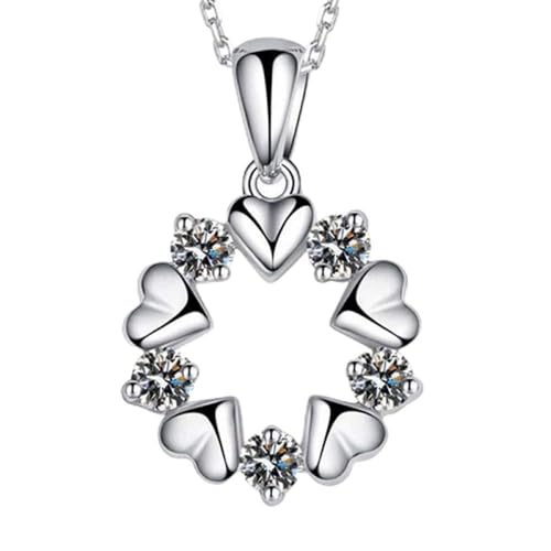Collier fleur coeur en zircone AAA, le cadeau de mariage idéal pour elle