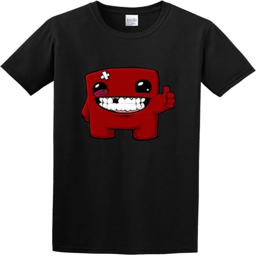 GUOMIN Super Meat Boy Logo O Neck Men Shirt Black M