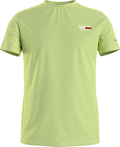 Tommy Jeans Tjm Slim Fit High Neck Tee Maglietta, Lime Sbiadito, L Uomo