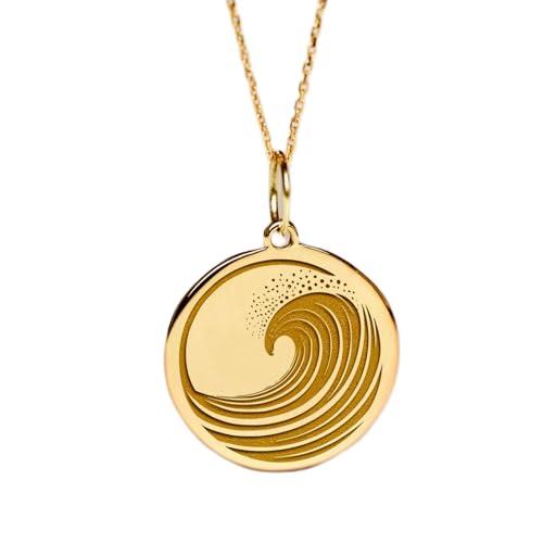 Chaîne de 45 cm avec pendentif vague LKBEADS, le cadeau idéal en argent 925 et plaqué or