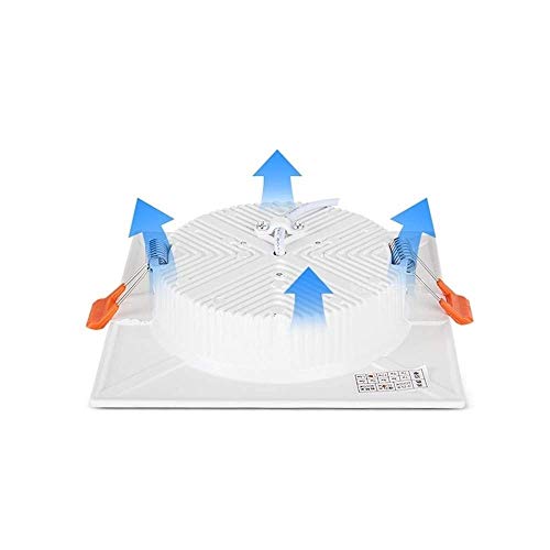 Panel plano ultrafino LED de 18W con luz de día 6000k y estructura cuadrada empotrable 6