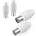 Produktbild Antennenstecker Set 2x Stecker & 2x Buchse für Kabelfensehen DVB-C Radio und DVB-T2 TV Antennen IEC (männlich und weiblich) für Koaxial Antennenkabel Kupplung Kabel BK Anlagen HQ 4K UHD von HB-DIGITAL