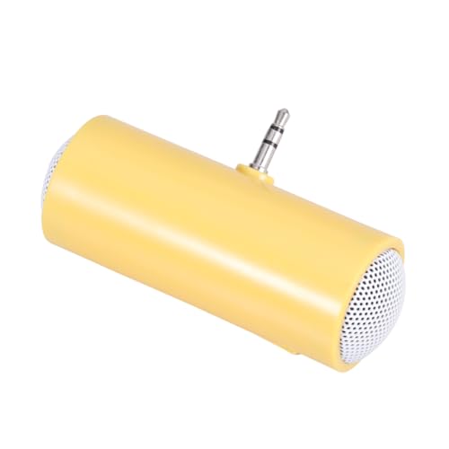 POPETPOP Altavoz Portátil Mini con Conector para Teléfono y Tablet Ligero y Compacto Diseño sin Batería Color Amarillo para Uso Exterior y Compartir Música