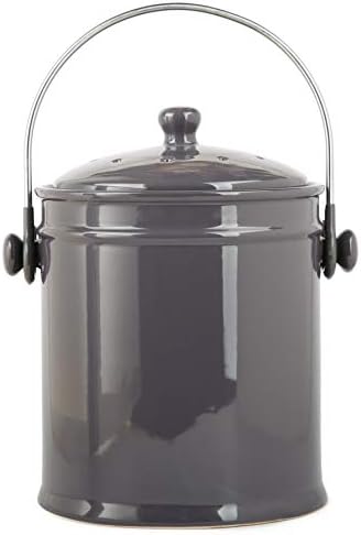 Natural Home 40629 Ceramic Compost Bin, Charcoal