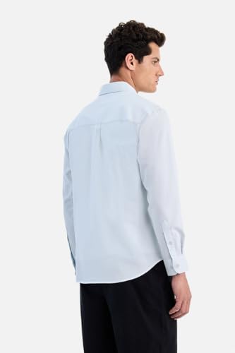 Image of SNITCH Men Casual & Formal Shirt | Regular Fit Full Sleeve Spread Collar Solid Style | 100% Cotton Breathable Woven Fabric for Everyday Wear & Stylish Office Outings
