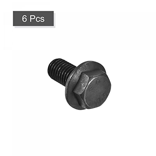 Image of uxcell Metric M12x25mm Hex Flange Bolts, 6pcs 10.9 Grade Carbon Steel Hexagon Head Screws